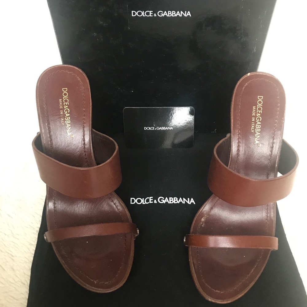 Dolce and Gabbana Wooden/leather Sandals